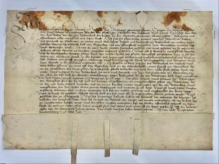 Foto einer Urkunde aus dem Jahr 1486.