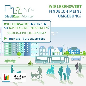 Bunte Grafik zum StadtRaumMonitor Plochingen