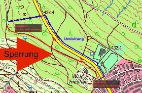 Karte Sperrung Stellenbrunnenweg