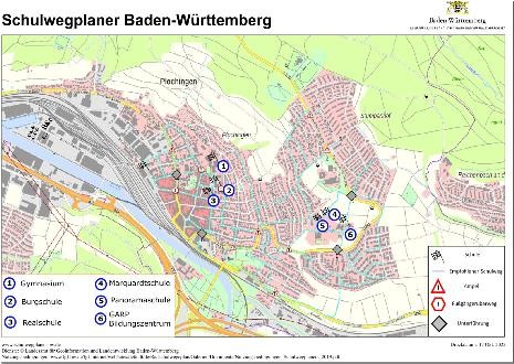 Schulwegplan von Plochingen