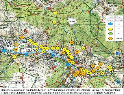 Darstellung der geplanten Radwege im Verbandsgebiet Plochingen-Altbach-Deizisau Darstellung der geplanten Radwege im Verbandsgebiet Plochingen-Altbach-Deizisau