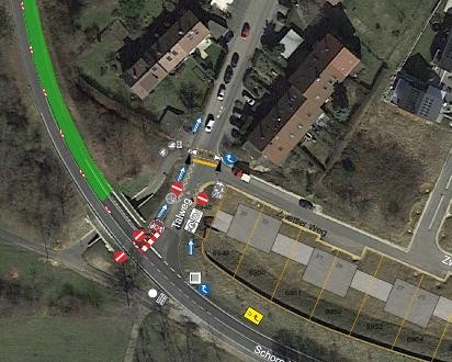 Baustelle mit eingezeichneter Ampel