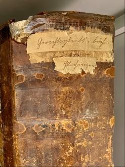 Foto: Michael Mikolajczak Historischer Buchrücken.