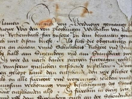 Historische Handschrift über Plochingen.